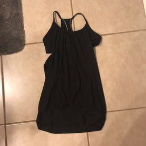Black tank with black built in sports bra